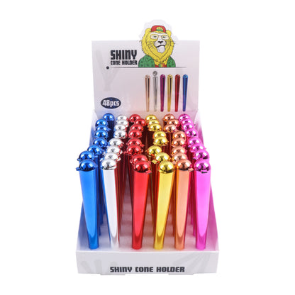Electroplated Plastic Pre Rolling Paper Cone Holder-48pcs/Display Box