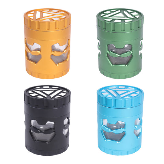 Aluminum Alloy Metal Herb Grinder with Window and Curved Lid
