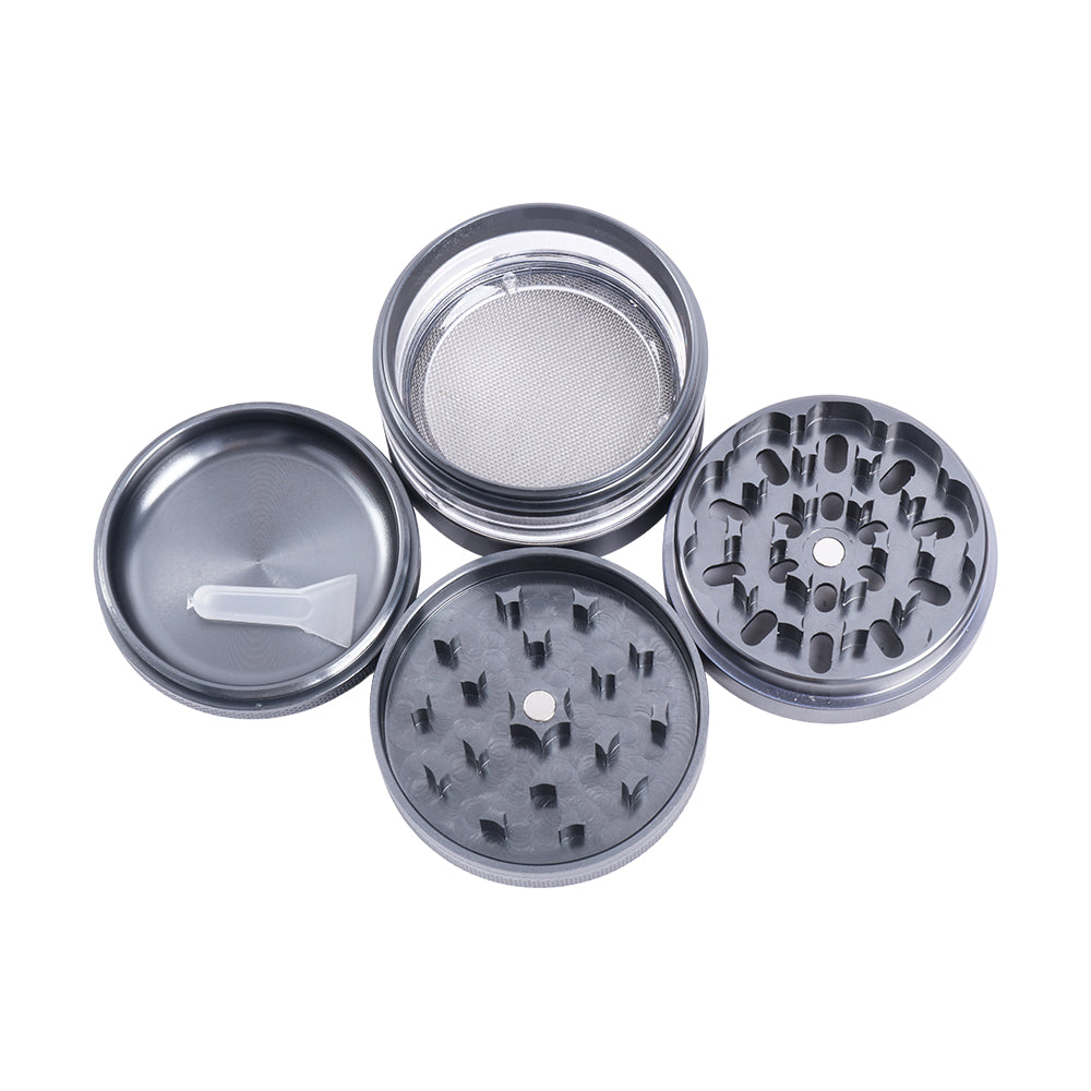 4 Layers Herb Grinder with Window Curved Dot Cover