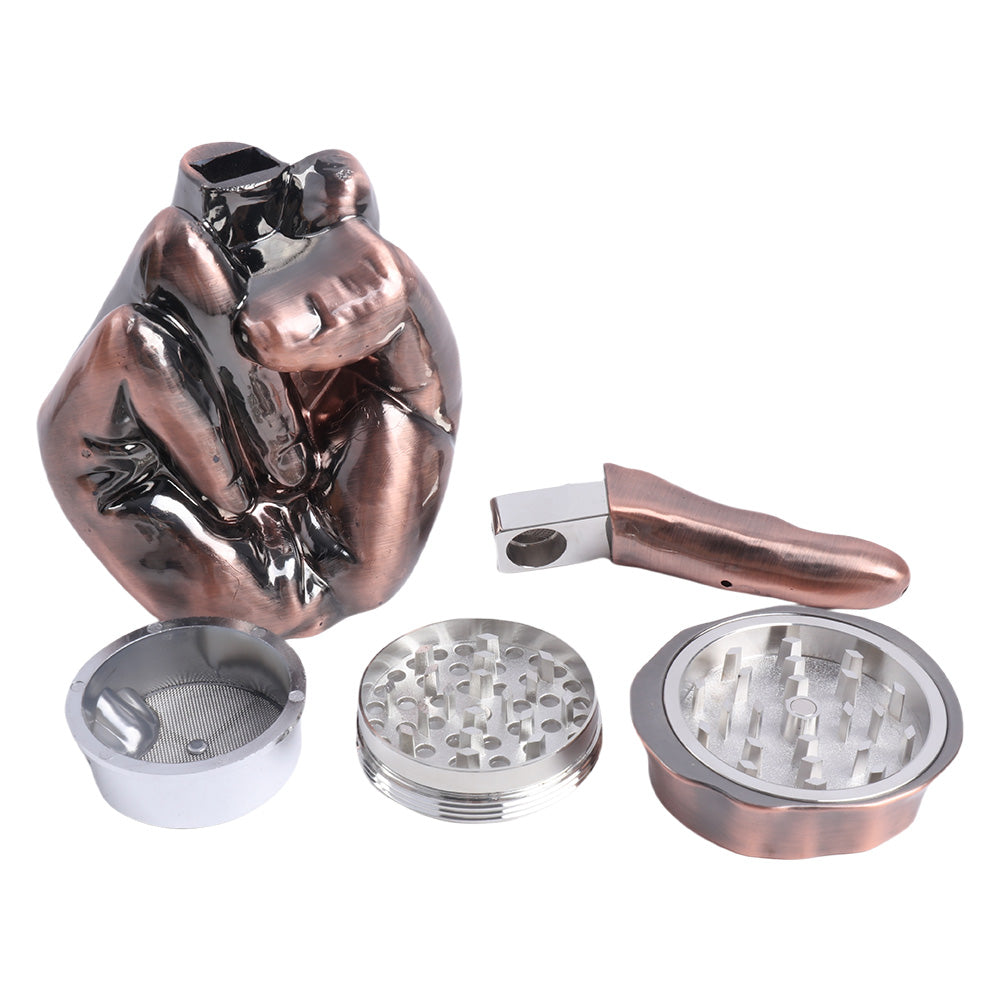 Zinc Alloy Middle  Finger Smoke Dry Herb Grinder-1PC Color Randomly