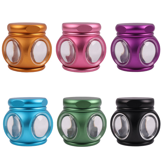 Aluminum Alloy Herb Grinder with Window Drum Shape