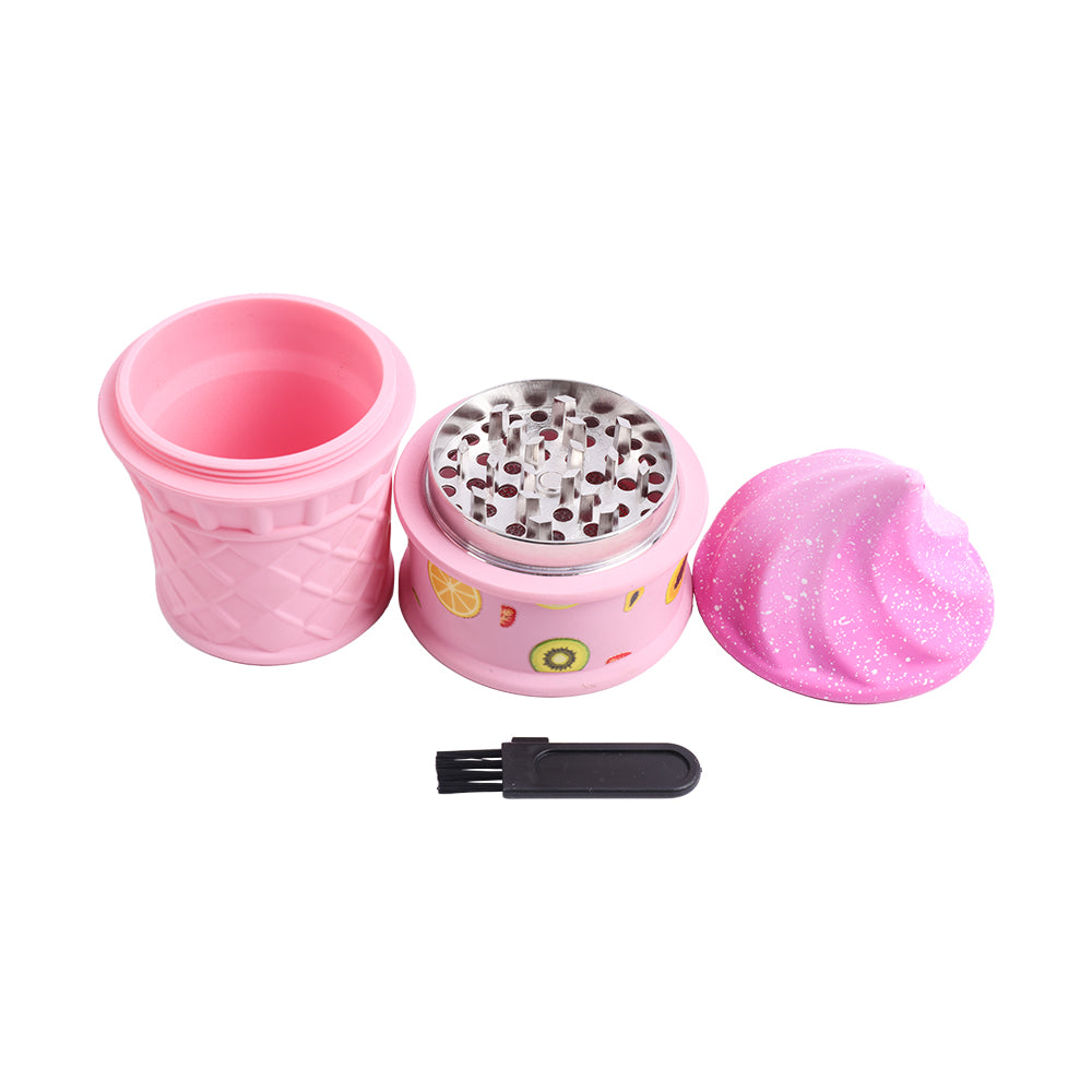 Ice Cream Cone Herb Grinder 3 Layers  Color Randomly-1 PC