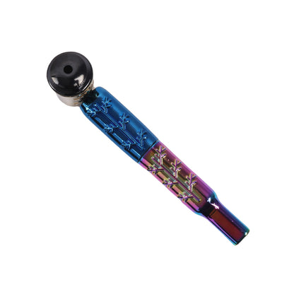 Multi Colors Metal Hand Pipes with Curved Bamboo Leaves-10pcs/Box