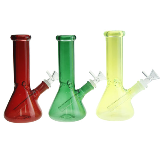 1pcs 8” Colored Glass on Glass Beaker Bong Water Pipe