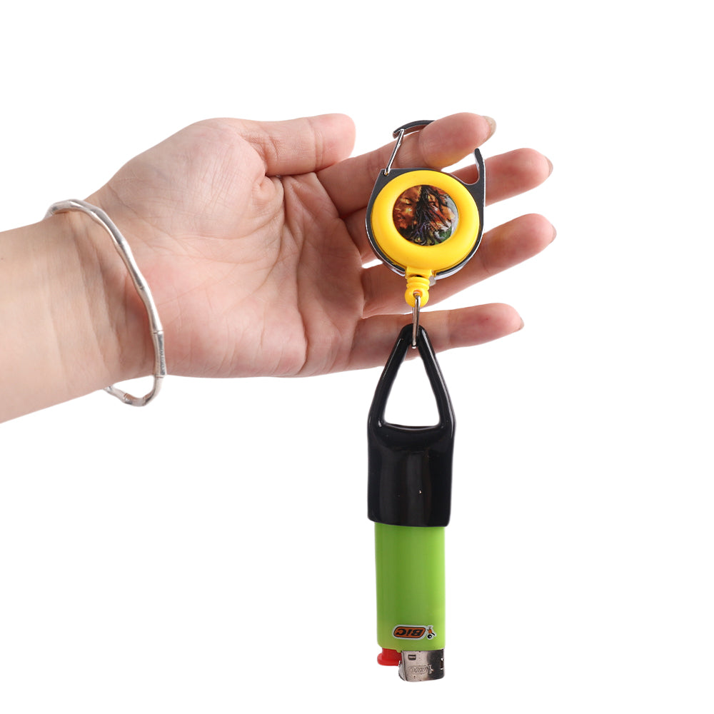 Lighter Leash Retractable Lighter Clip Keychain Assorted Colors