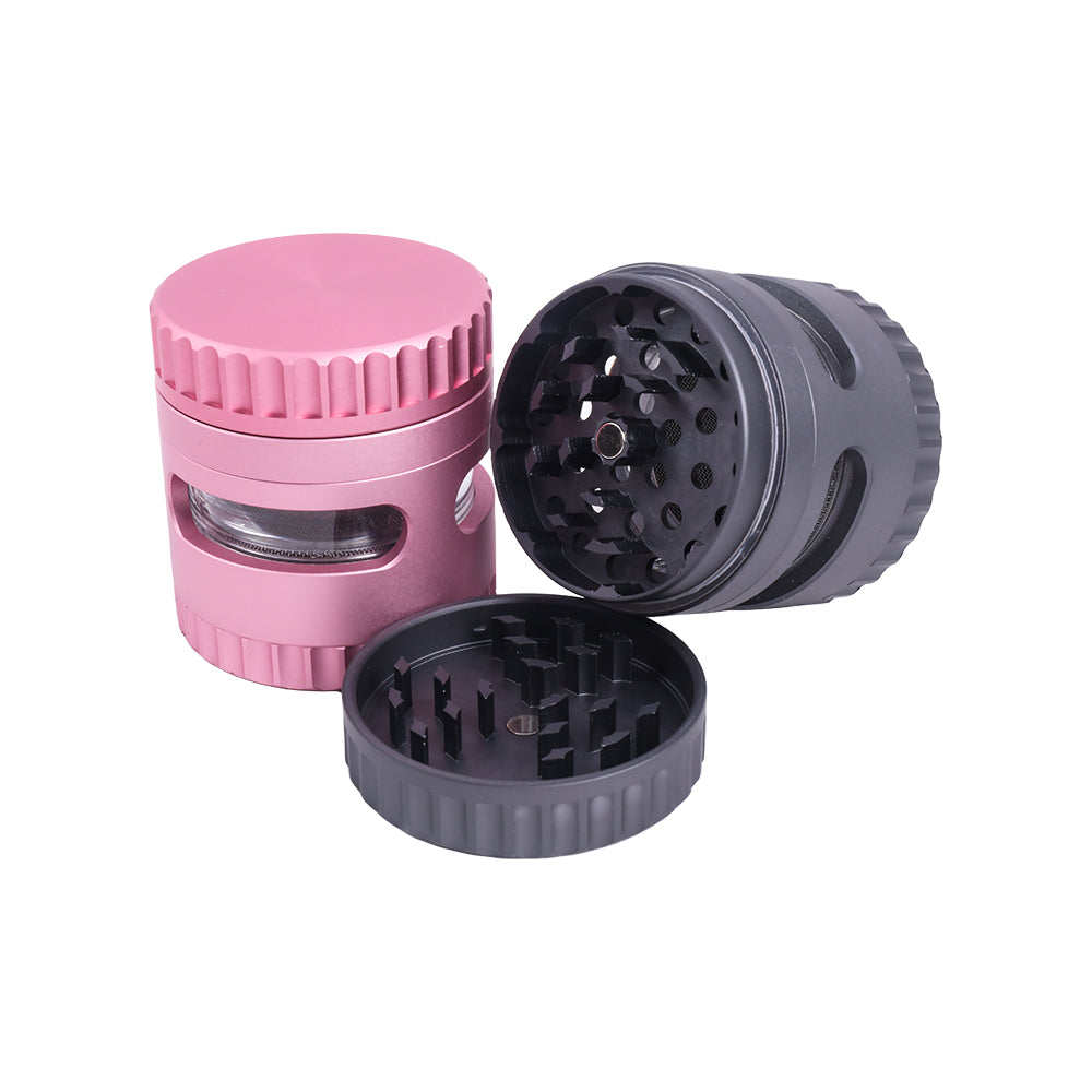 Jagged Cover Aluminum Alloy Herb Grinder with Window