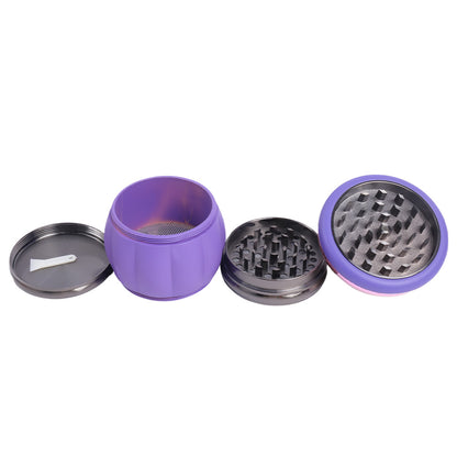 Evil Pumpkin Face Metal Herb Grinder Mushroom Shape 4 Layers
