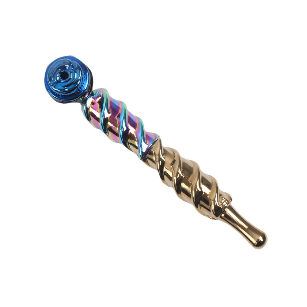 Metal Hand Pipe with Spiral Tube Color Mixed-10pcs/Gift Box