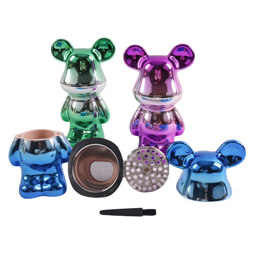 Double Color Electroplated Bear Grinder-6pcs/Display Box