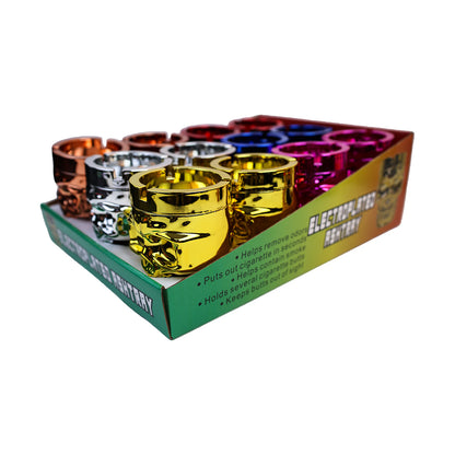 Electroplated Plastic Skull Ashtray-12PCS/Display Box