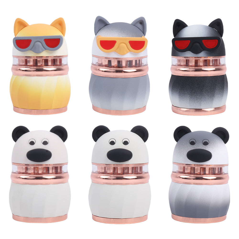 Zinc Alloy Herb Grinder Red Eye Dog Cute Bear Design
