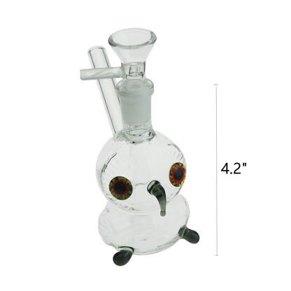 4.2 Inch Tall Small Owl Glass Water Pipe 14mm Female Joint