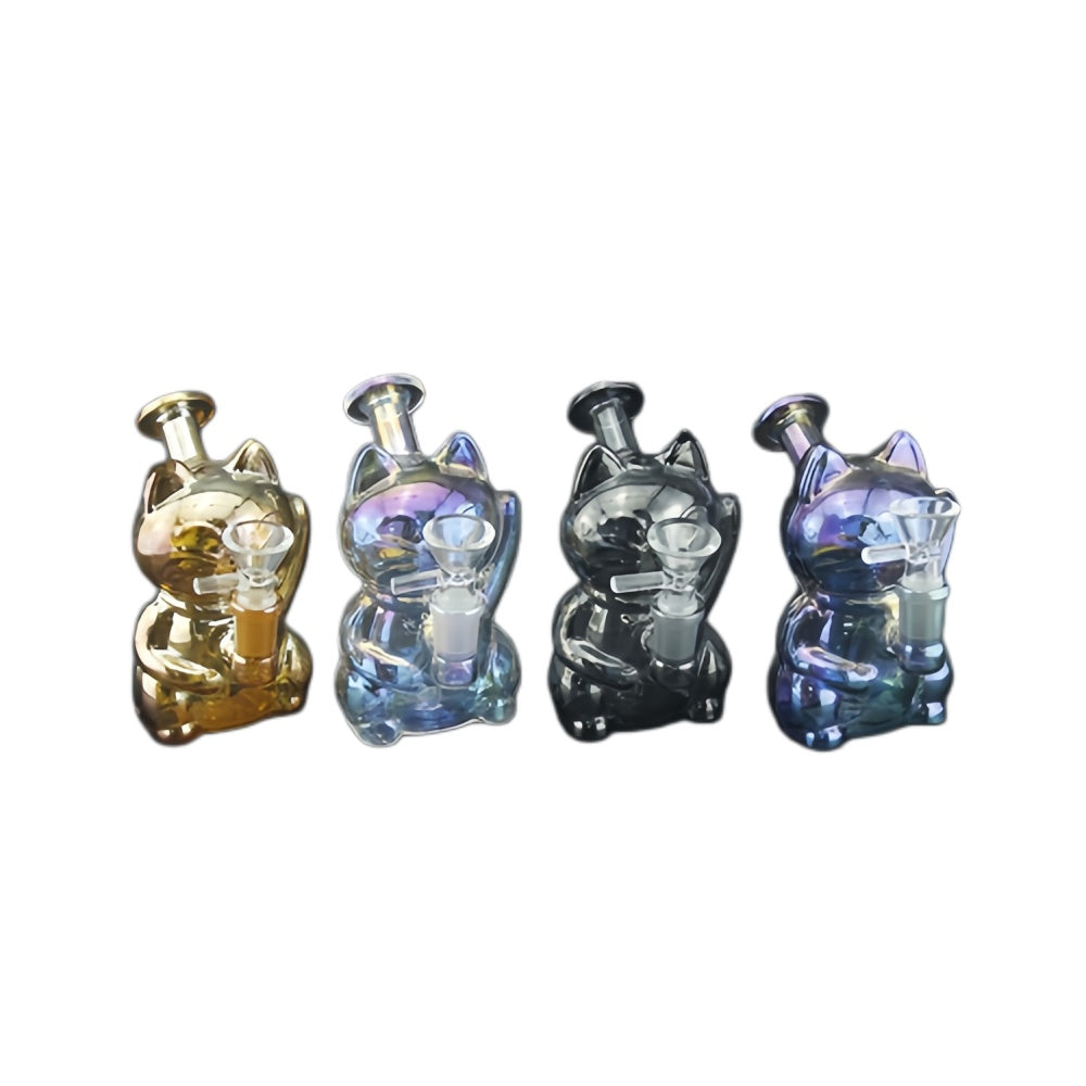 1pc 5" lucky cat glass water pipe