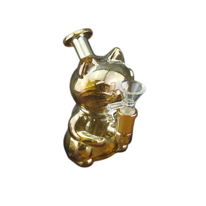 1pc 5" lucky cat glass water pipe
