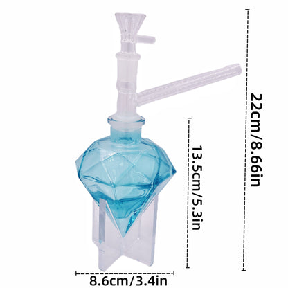 Diamon Bottle Glass Water Pipe with Acrylic Base