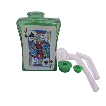 3.94" Playing Poker Cards Print Glass Oil Burner Bubblers
