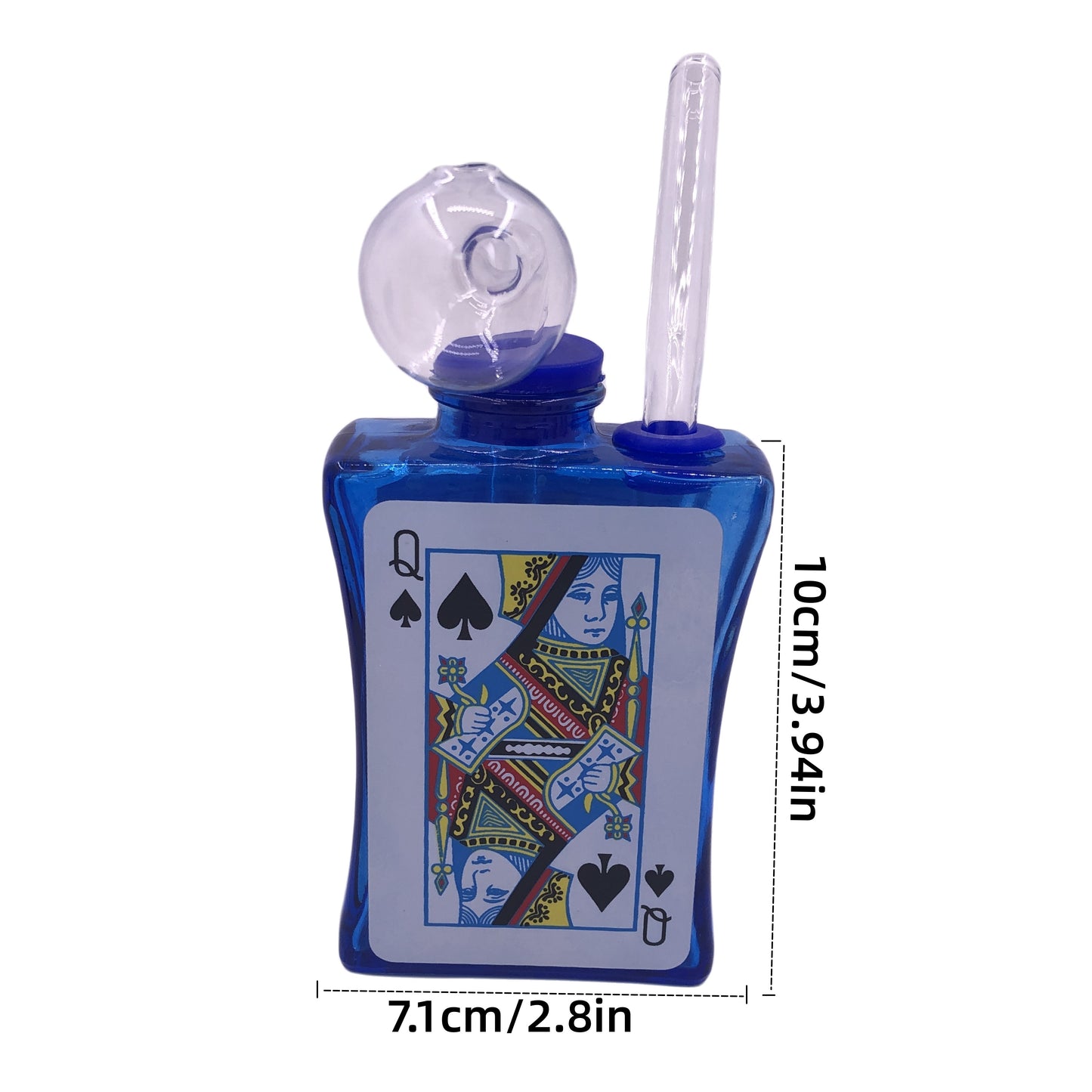 3.94" Playing Poker Cards Print Glass Oil Burner Bubblers