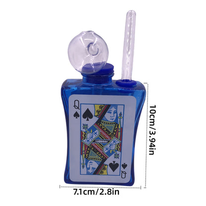 3.94" Playing Poker Cards Print Glass Oil Burner Bubblers