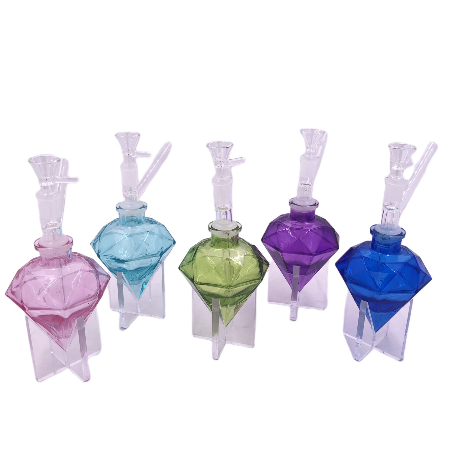 Diamon Bottle Glass Water Pipe with Acrylic Base