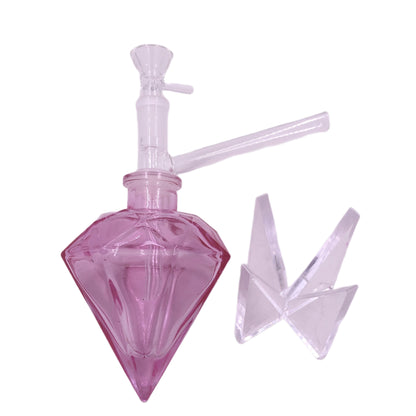 Diamon Bottle Glass Water Pipe with Acrylic Base