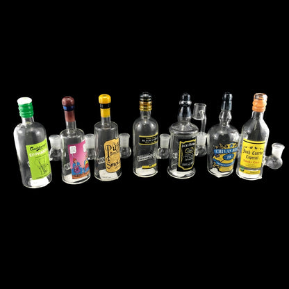 6 Inch Tall Liquor Bottle Glass Dab Rig