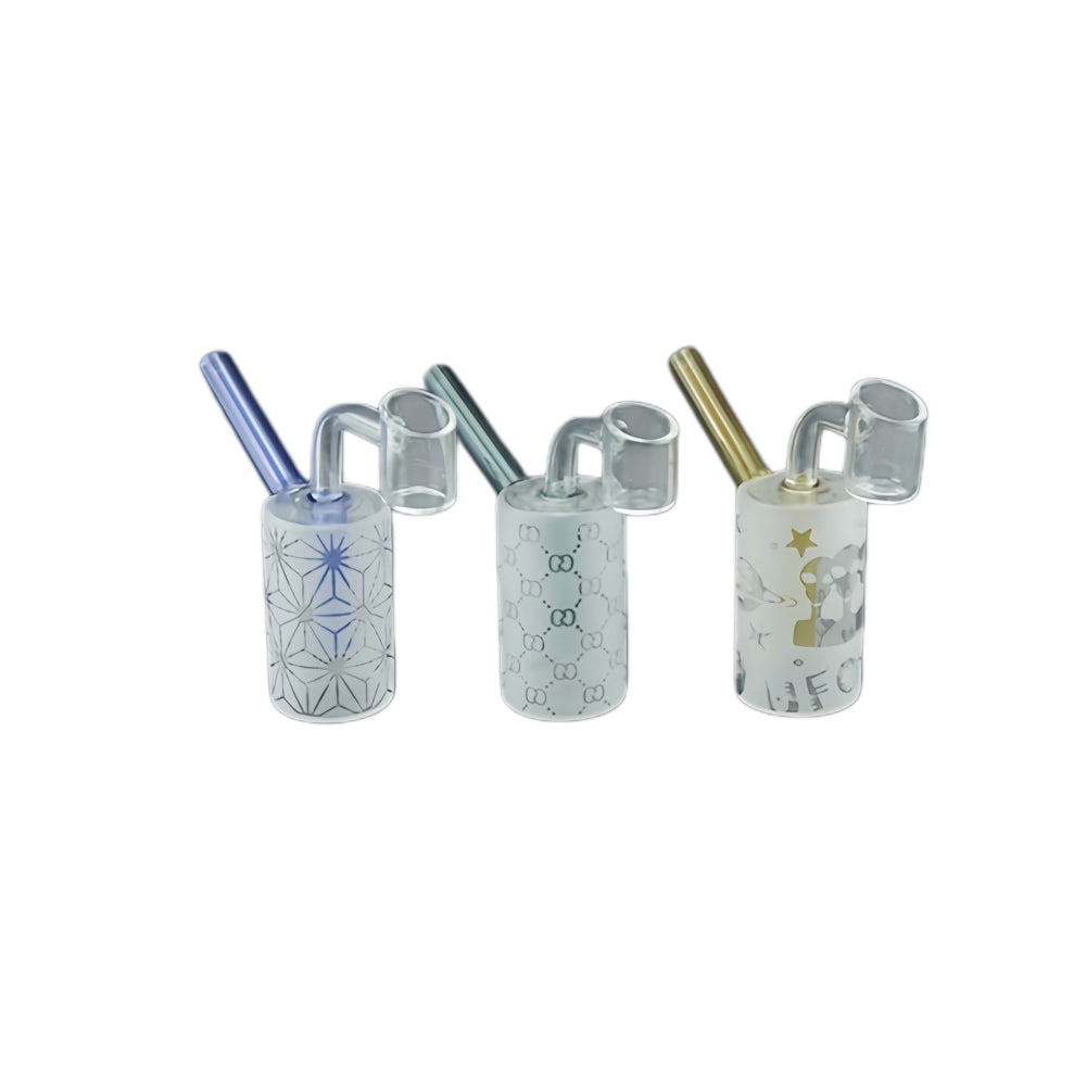 1pc 4.15" Sandblast Cylinder Mini Glass Dab Rig