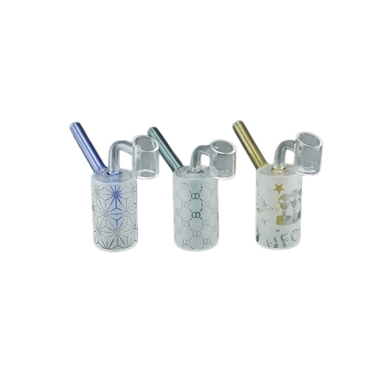 1pc 4.15" Sandblast Cylinder Mini Glass Dab Rig