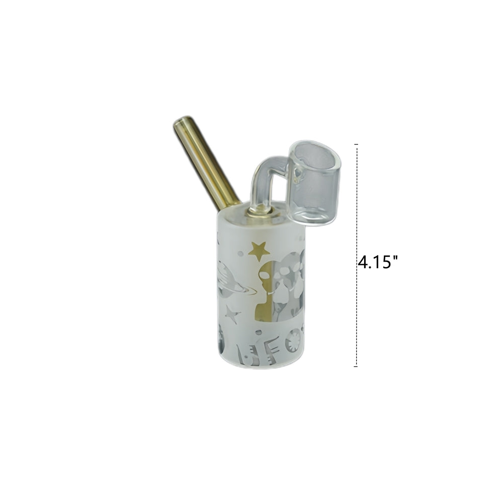 1pc 4.15" Sandblast Cylinder Mini Glass Dab Rig