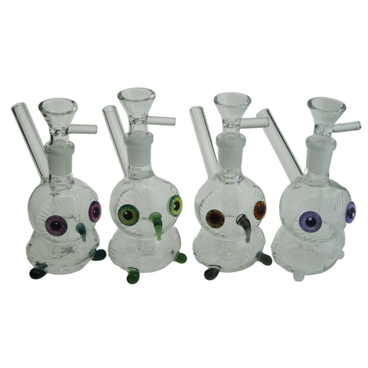 4.2 Inch Tall Small Owl Glass Water Pipe 14mm Female Joint