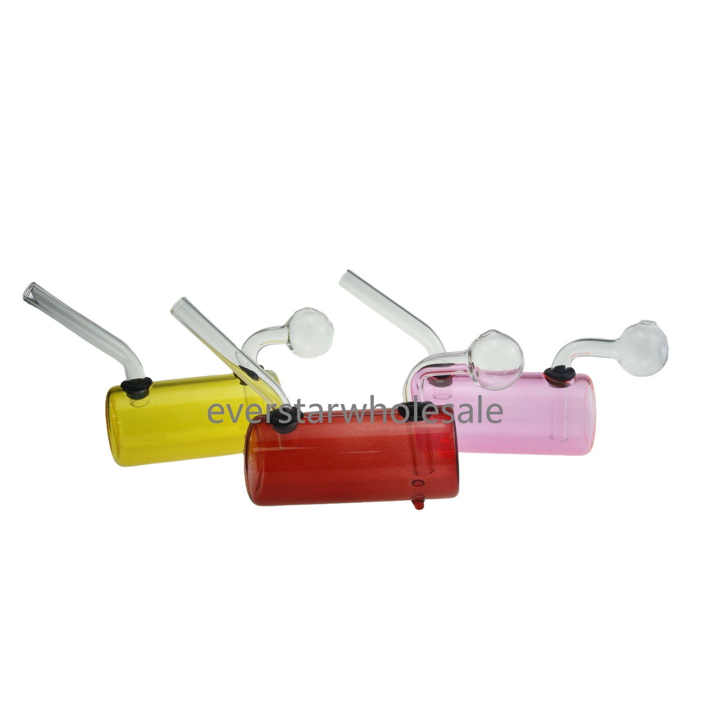 4.3 Inch Length Straight Tube Glass Water Pipes with Detachable Accessories-Random Color