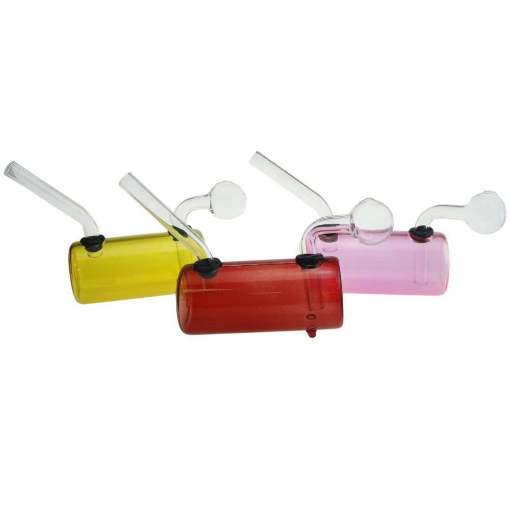 4.3 Inch Length Straight Tube Glass Water Pipes with Detachable Accessories-Random Color