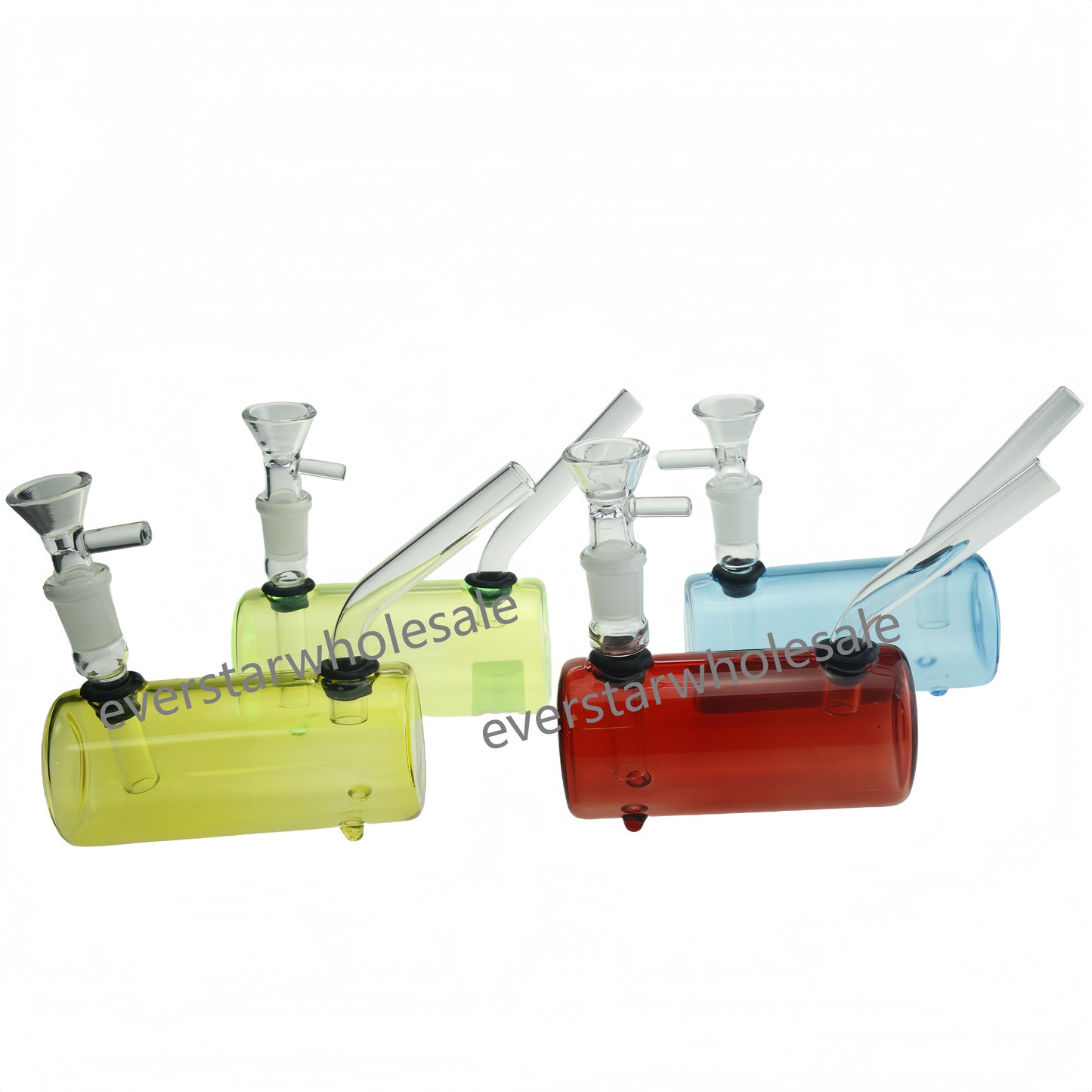 4.3 Inch Length Straight Tube Glass Water Pipes with Detachable Accessories-Random Color