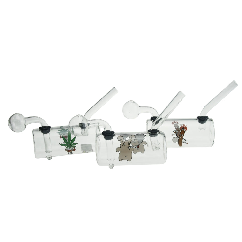 4.3 Inch Length Straight Tube Glass Water Pipes with Detachable Accessories-Random Color