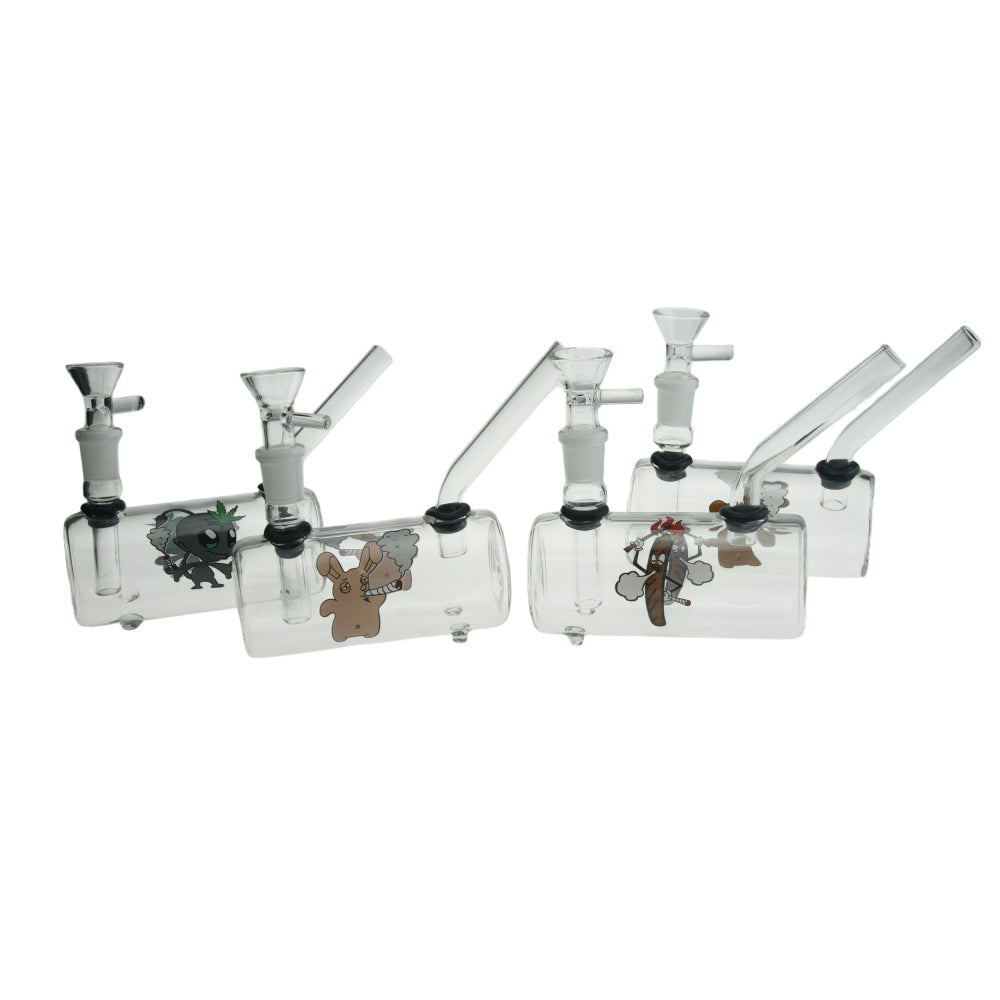 4.3 Inch Length Straight Tube Glass Water Pipes with Detachable Accessories-Random Color