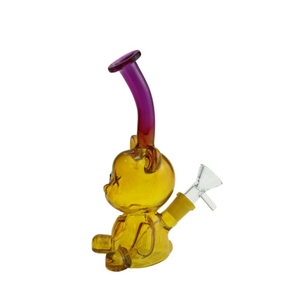7.25 Inch Tall Double Gradient Colors Bear Glass Water Pipe-Random Color Comes