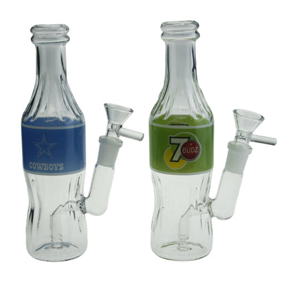 8" Clear Bottle with Stickers Glass Water Pipe-Random Patterns Comes