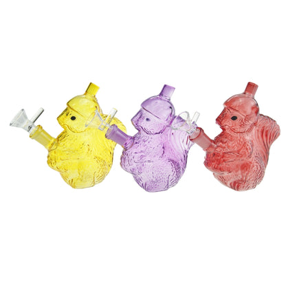 5 Inch Tall Colored Squirrel Glass Water Pipe-Random Color Comes