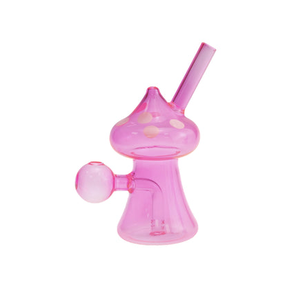 5 Inch Tall Colored Mushroom Glass Bubbler-Random Color Comes
