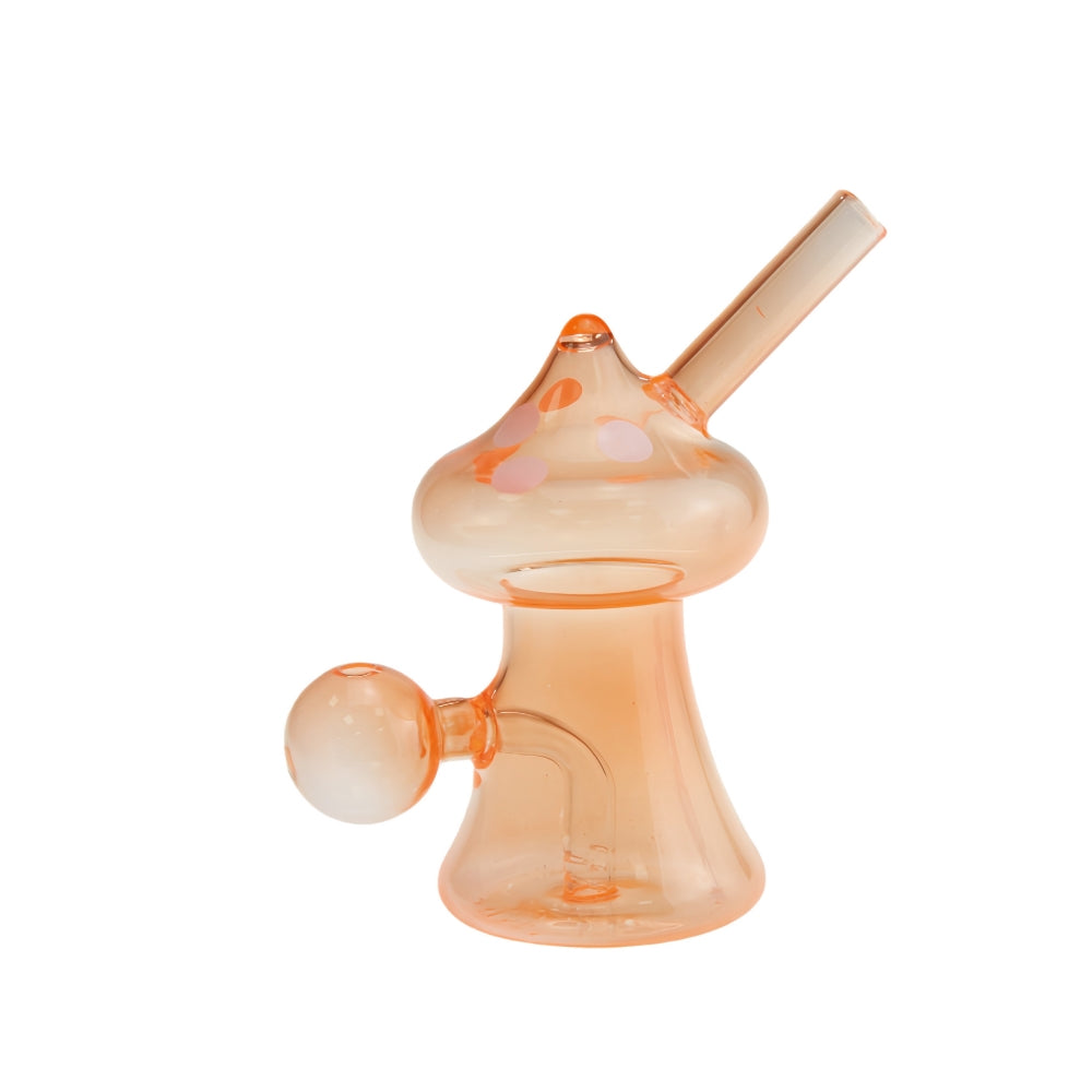 5 Inch Tall Colored Mushroom Glass Bubbler-Random Color Comes