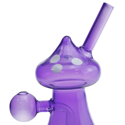 5 Inch Tall Colored Mushroom Glass Bubbler-Random Color Comes