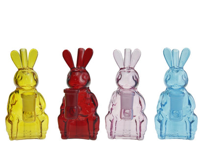5 Inch Tall Colored Rabbit Cute Bunny Small Glass Water Pipe