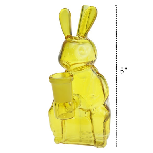 5 Inch Tall Colored Rabbit Cute Bunny Small Glass Water Pipe