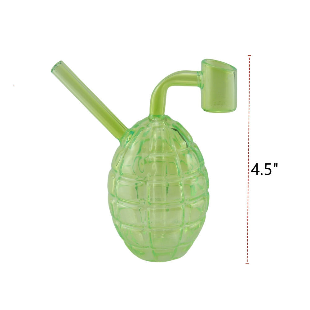 4.5" Colored Hand Grenade Glass Mini Dab Rig