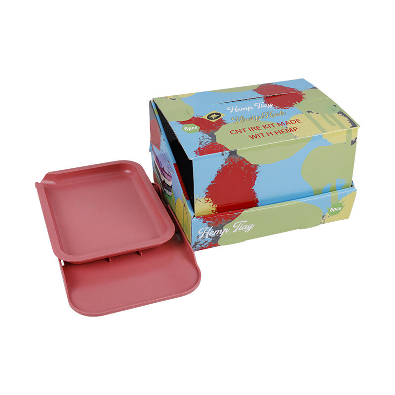 Biodegaradable Plastic Rolling Tray with Lid-6 PCS in Display Box
