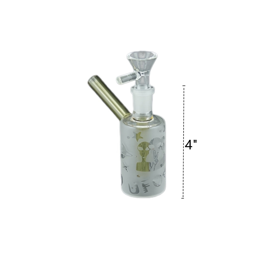 1pc 4" Sandblast Cylinder Mini Glass Water Pipe