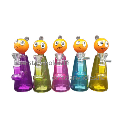 6.5 Inch Character Head Colorful Glass Water Pipes-Random Color