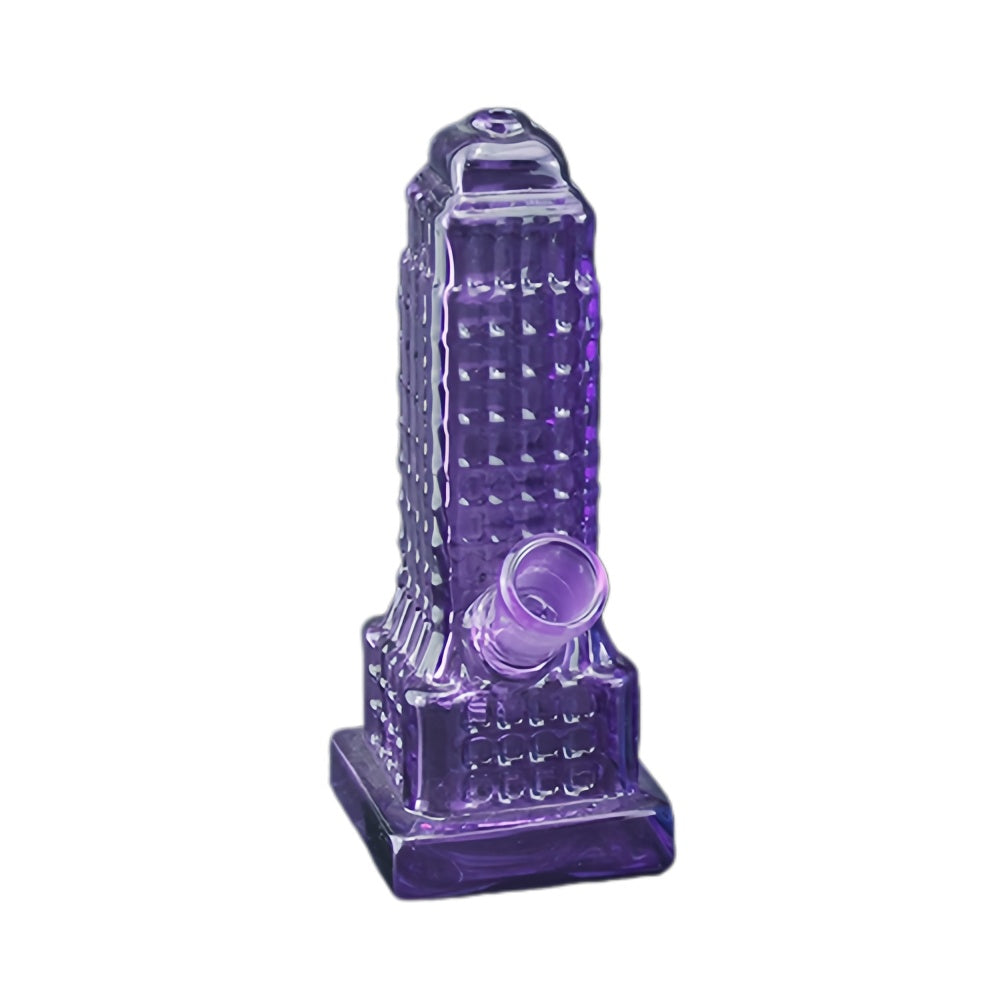 6" Colored Empire State Building Glass Bong Water Pipe