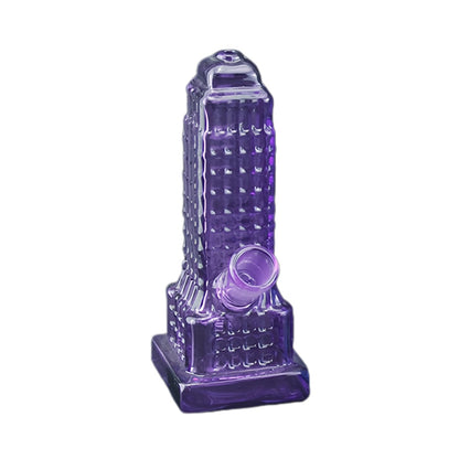 6" Colored Empire State Building Glass Bong Water Pipe