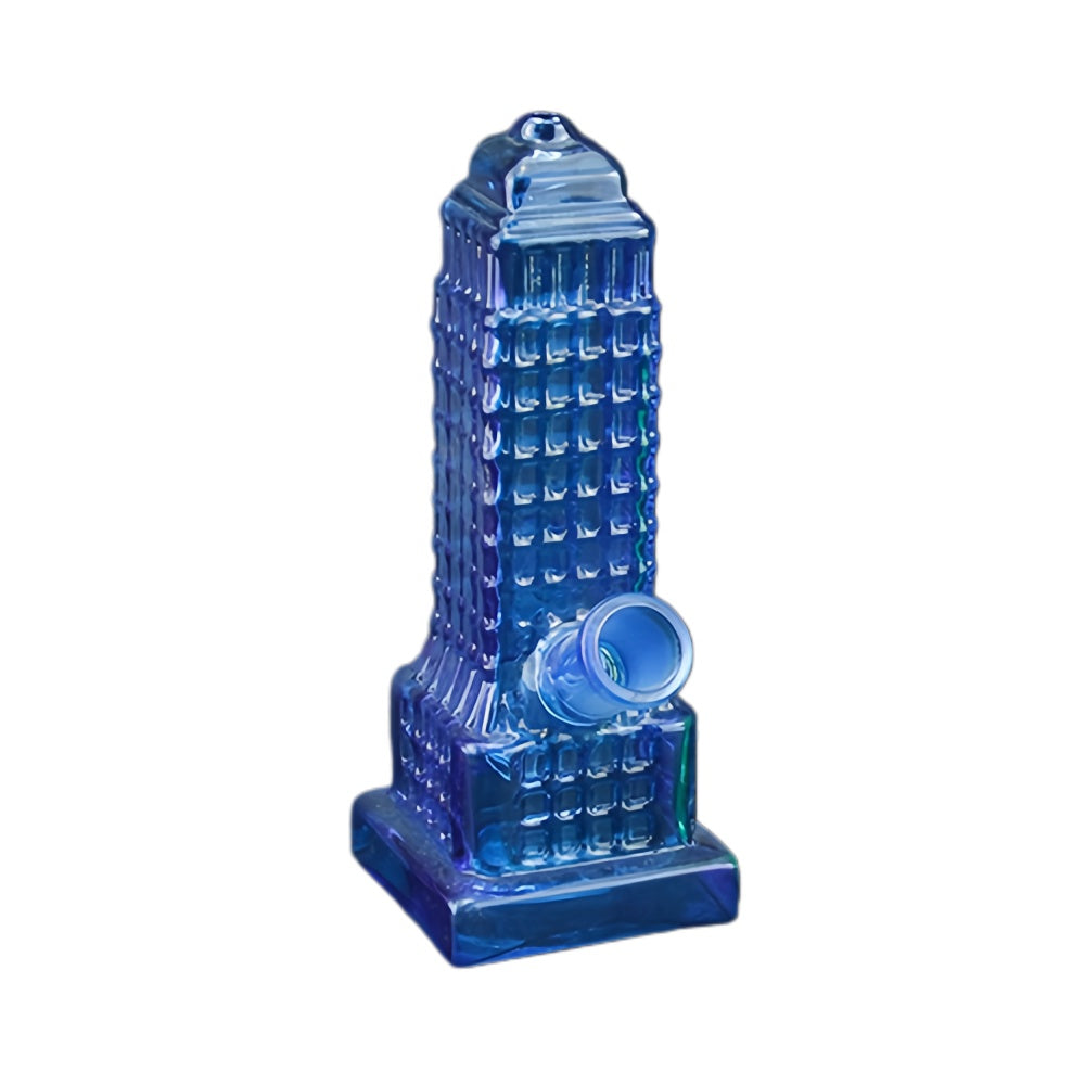 6" Colored Empire State Building Glass Bong Water Pipe