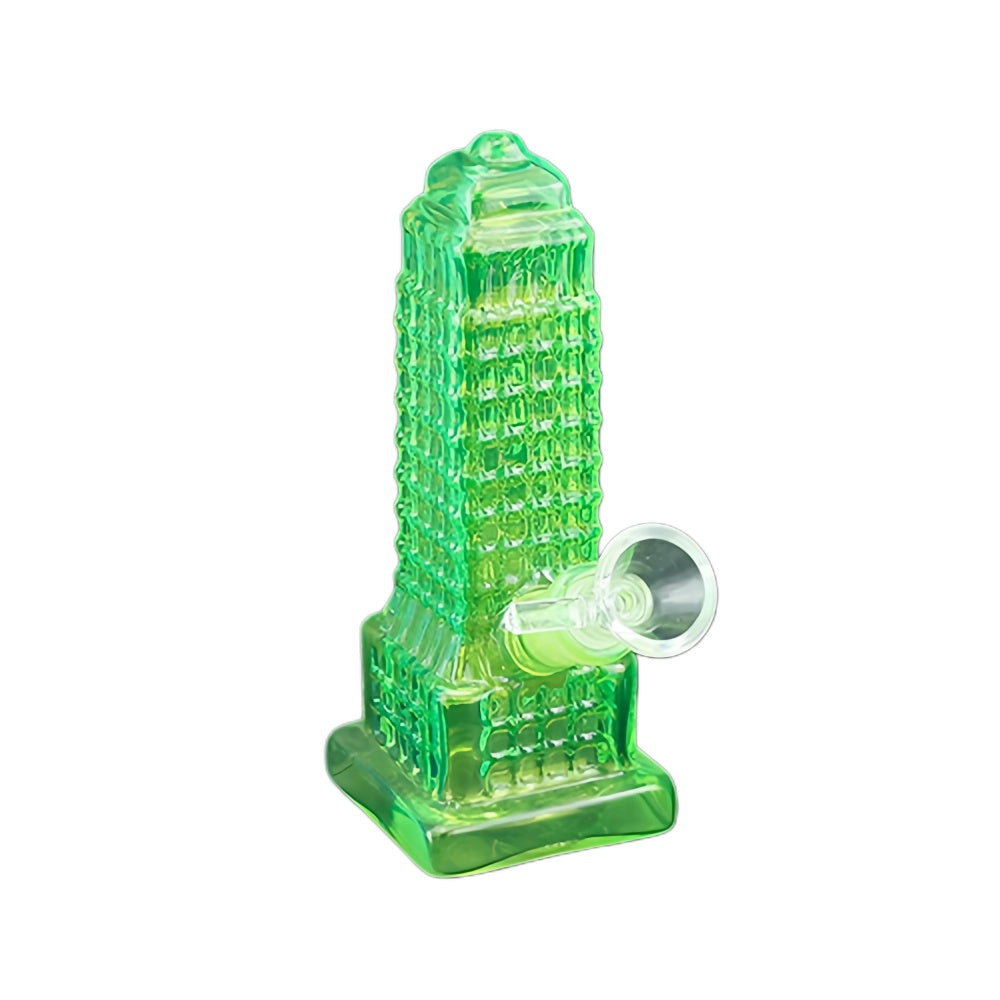 6" Colored Empire State Building Glass Bong Water Pipe